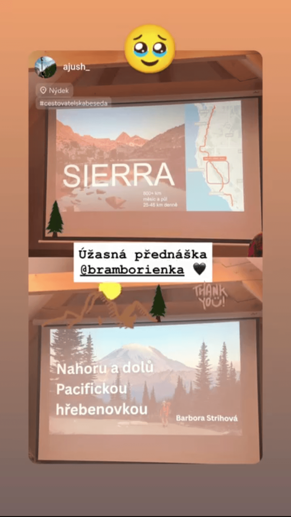 Instagram story od ajush_: Úžasná přednáška